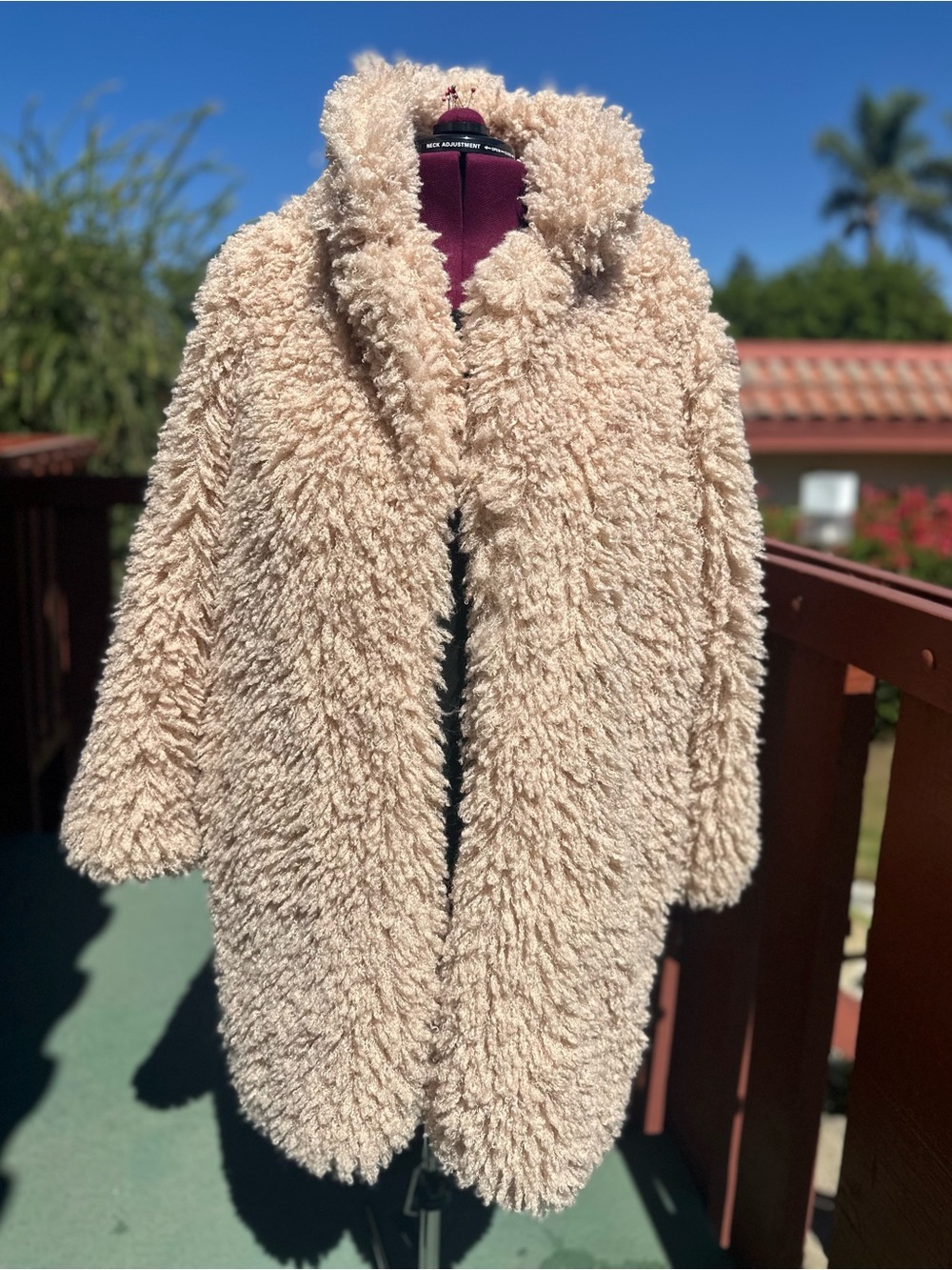 wild fable Plush Teddy Coat in Light Beige Mob Wife Boss Girl Pimp Mommy